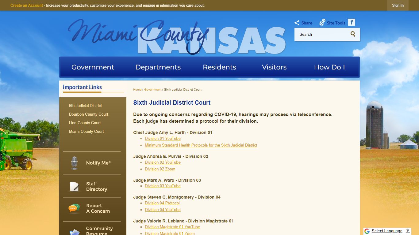 Sixth Judicial District Court | Miami County, KS - Official Website